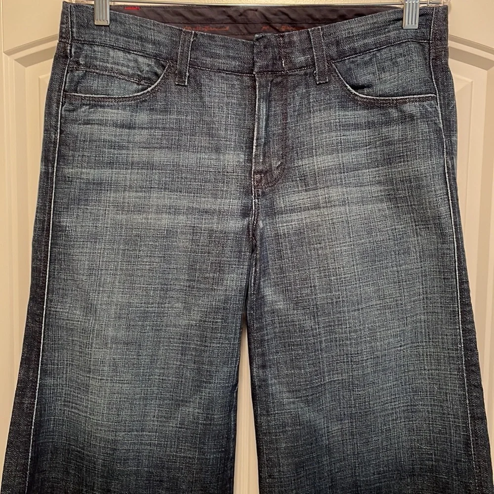 7 for All Mankind Camilla Wide Leg/Gaucho/Crop Jeans in Dark Seville - Picture 16 of 16